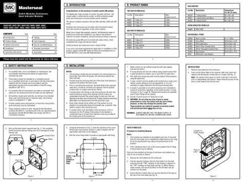 mk electric masterseal plus manual